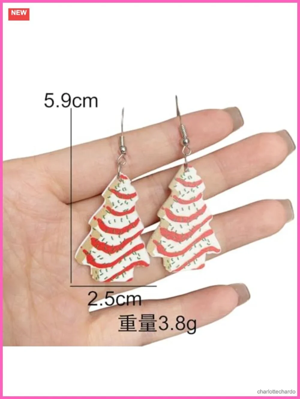 Christmas Tree Acrylic Earrings Drop Dangle Holiday Jewelry Gift for Women